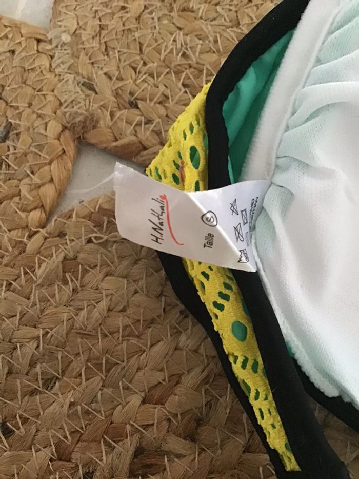 Joli maillot de bain de taille 36 coloris jaune et turquoise H.Nathalie - photo numéro 8