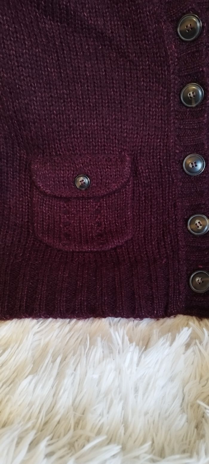 Gilet cardigan Spot couleur lit de vin avec boutons. Taille 38/40. Neuf - photo numéro 7