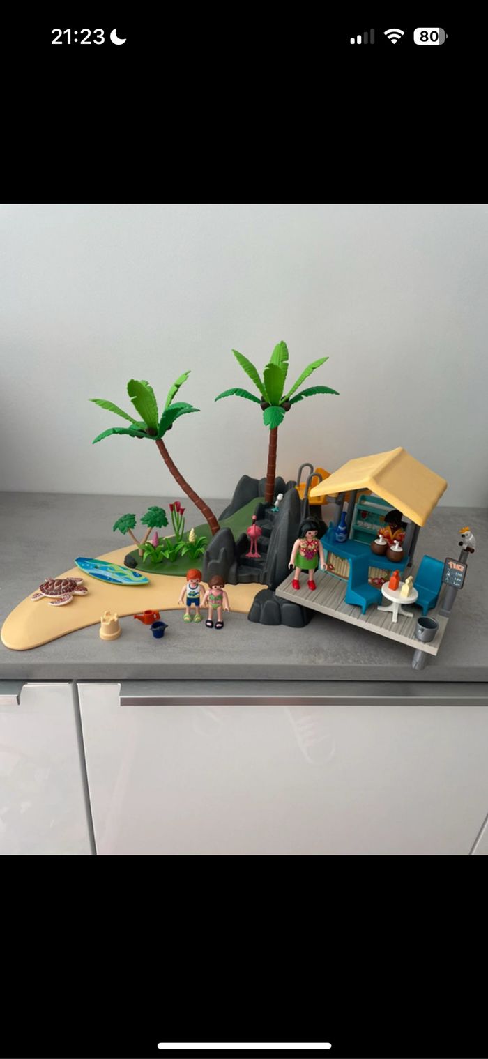 Île avec vacanciers playmobil 6979