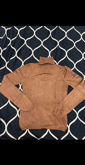 Pull à col roulé camel taille L Jennyfer