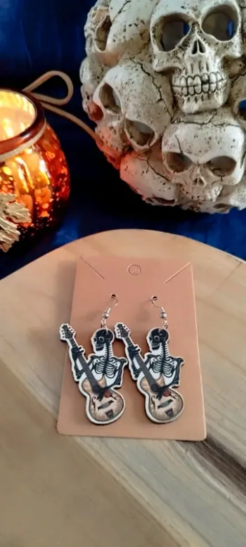 Boucles d'oreilles Squelette Rock'n'roll