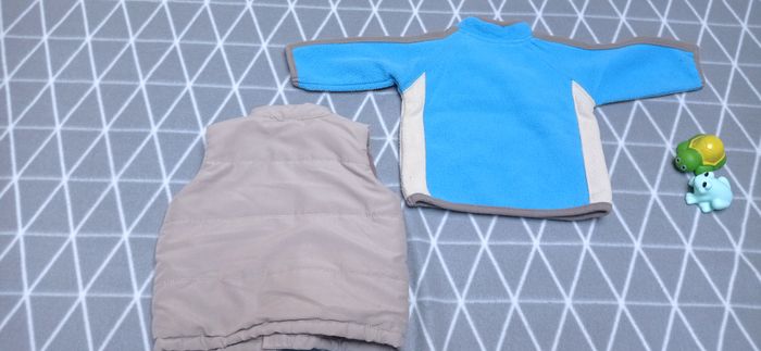 🦁 Ensemble pull polaire et doudoune sans manche, 3 mois - photo numéro 2
