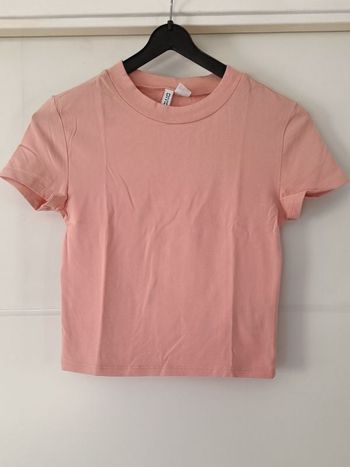 Tee-shirt court T S couleur abricot