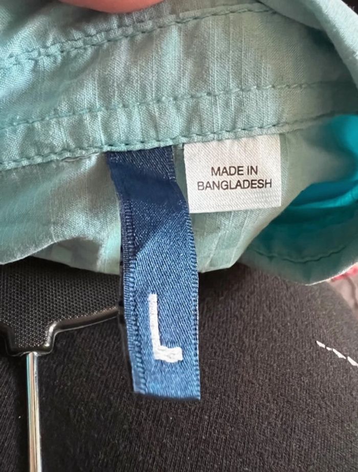 Chemise mancourte courte légère divided H&M taille L bleu turquoise - photo numéro 2