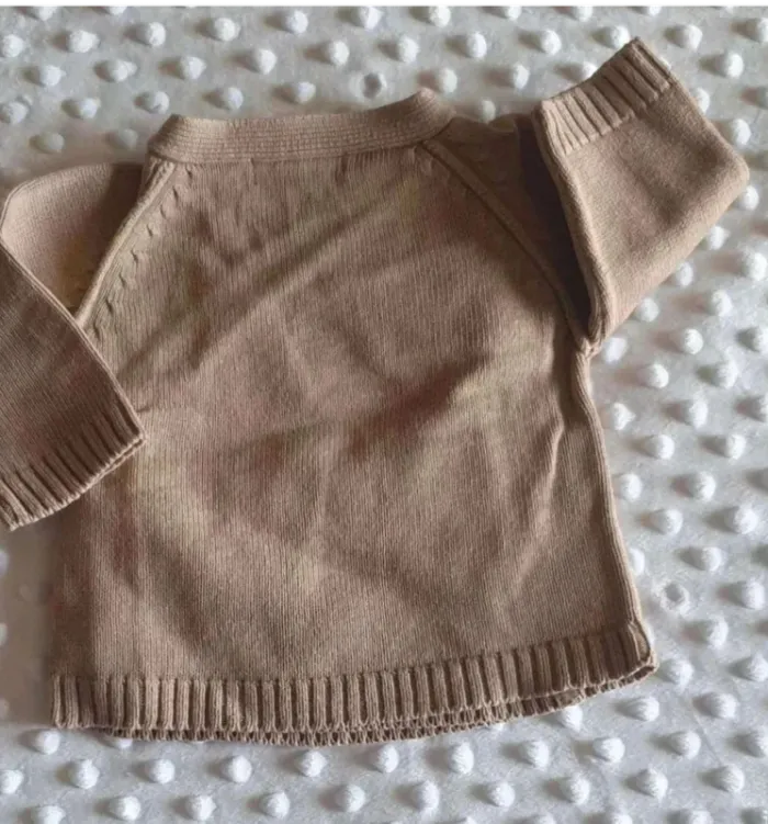 Gilet vertbaudet marron clair 1 mois - photo numéro 2