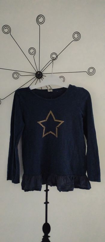 Tee-shirt manches longues bleu marine TAO taille 8 ans