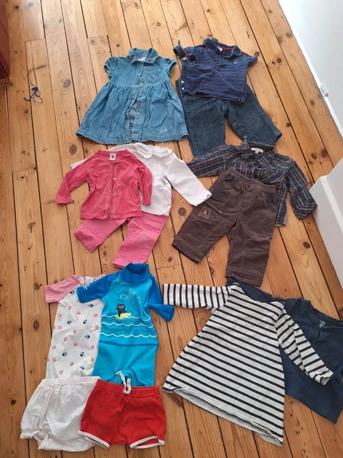 Lot vetements matchy matchy jumeaux