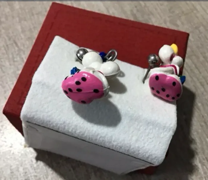 Vintage boucles oreilles diddl - photo numéro 3