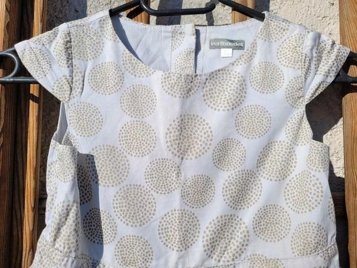 Superbe robe de cérémonie vertbaudet blanche à motifs dorés pailletés, dos nu, 8 ans - photo numéro 6