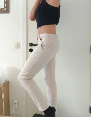 Beau pantalon jean Ba&sh rose pâle classique 38