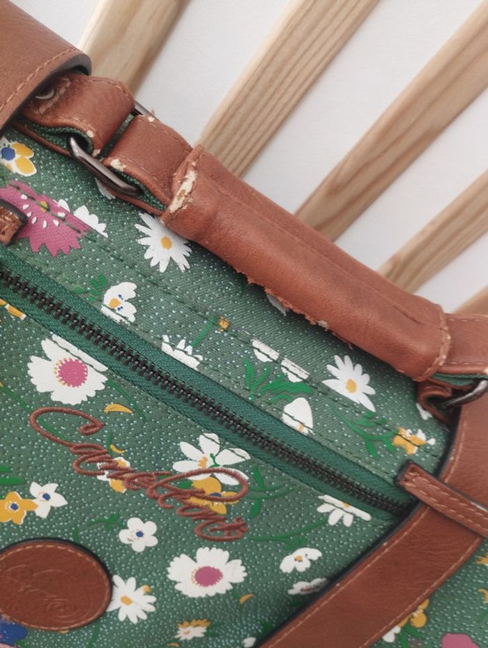 Cartable caméléon kaki fleuri - photo numéro 2