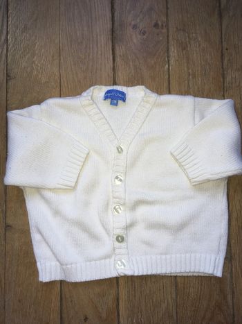 Gilet blanc 12 mois Boutchou /Monoprix