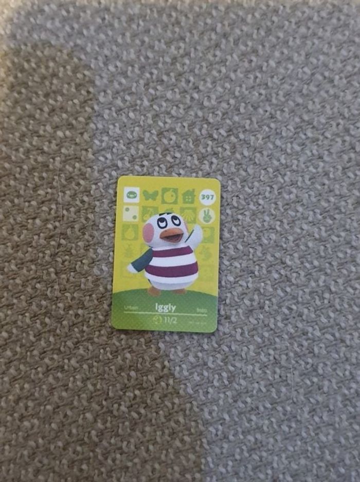Mini Carte Amiibo NFC Animal Crossing Nintendo Iggly Urbain