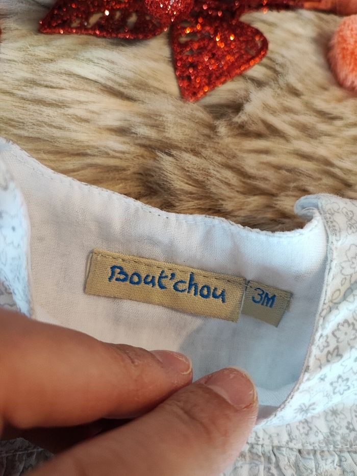 Barboteuse grise blanche bout'chou 3 mois - photo numéro 4