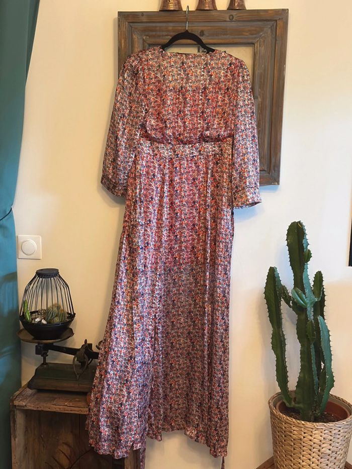 Robe longue modèle Maya à fleurs lurex Opullence Paris taille S - photo numéro 4