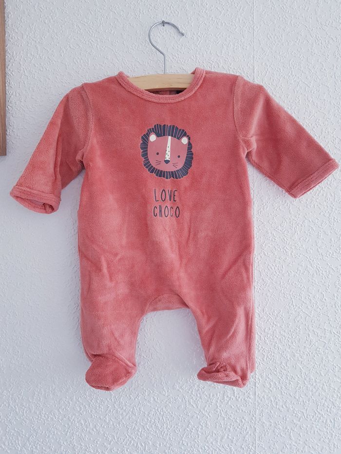 Kiabi - Grenouillère / pyjama une pièce / dors bien en velours - Neuf !