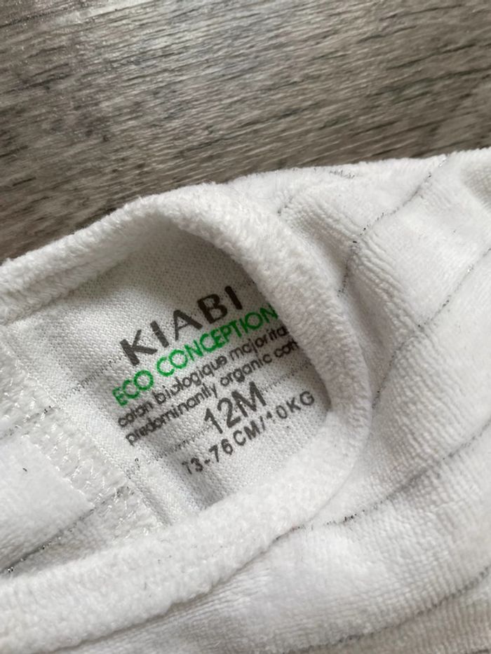 Pyjama velours Kiabi 12 mois blanc motif lapin rose doux er chaud - photo numéro 4