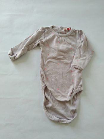 body bodie manches longues DPAM Fille 3 mois violet parme