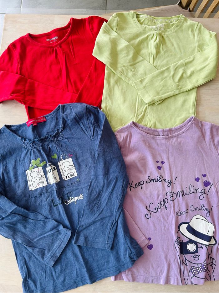 Lot de 4 t-shirts manches longues fille 6 ans