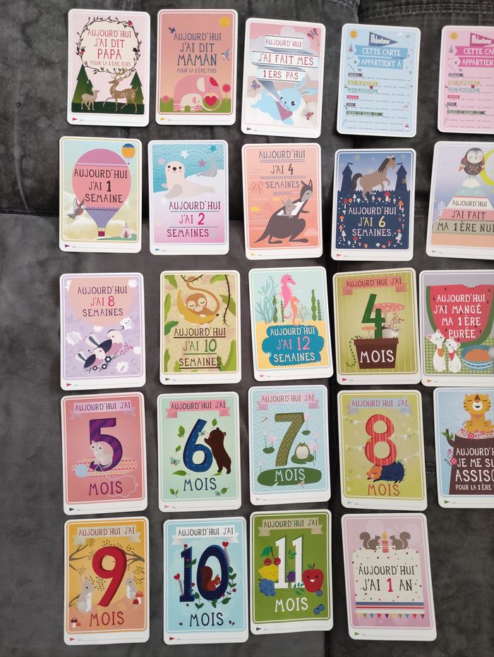 Coffret avec 30 cartes pour les premières fois de bébé - photo numéro 5