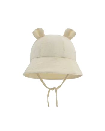 Chapeau/bob 100% coton de 6 a 24 mois (47/49cm) beige jaune neuf