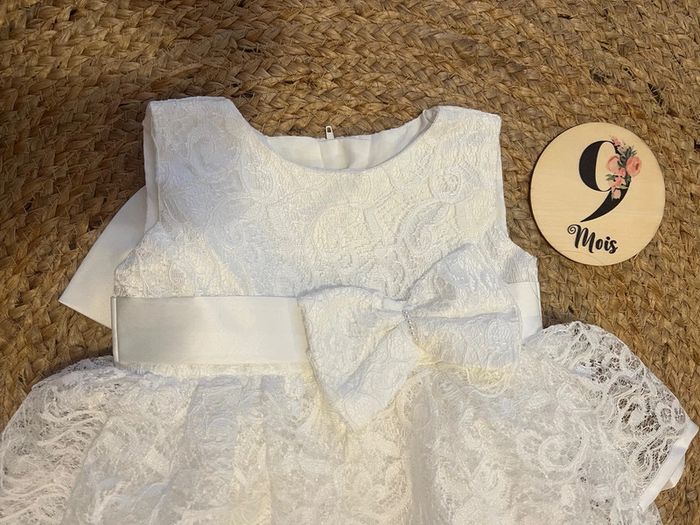 Robe cérémonie blanche dentelle - 9/12 mois - photo numéro 2