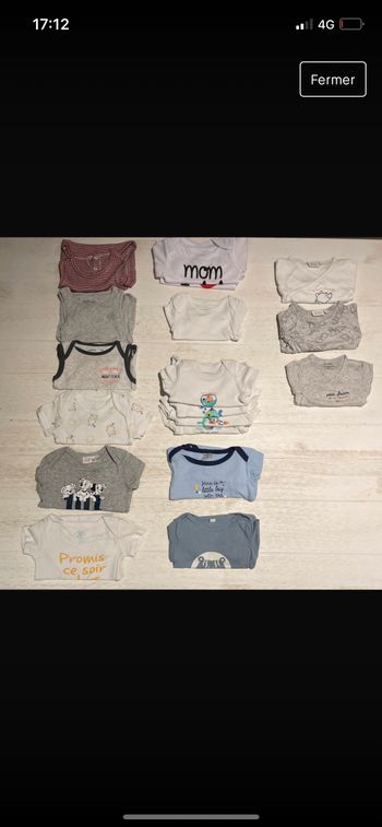 Vêtements bébé garçons de 1 mois à 9 mois