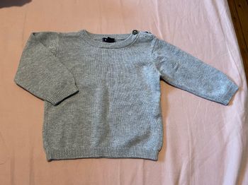 Pull gris fin garçon 3 mois