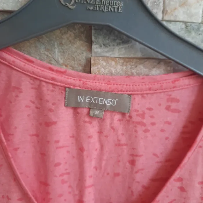 Tee shirt couleur rose corail T 38 - photo numéro 3