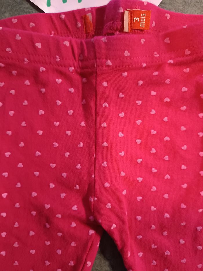 Legging fushia coeurs 3 mois - photo numéro 2