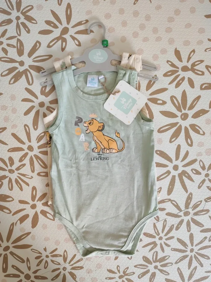 Lot de 2 bodies Le Roi Lion NEUF