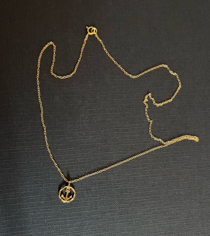 Pendentif en argent plaqué or Ancre - photo numéro 3