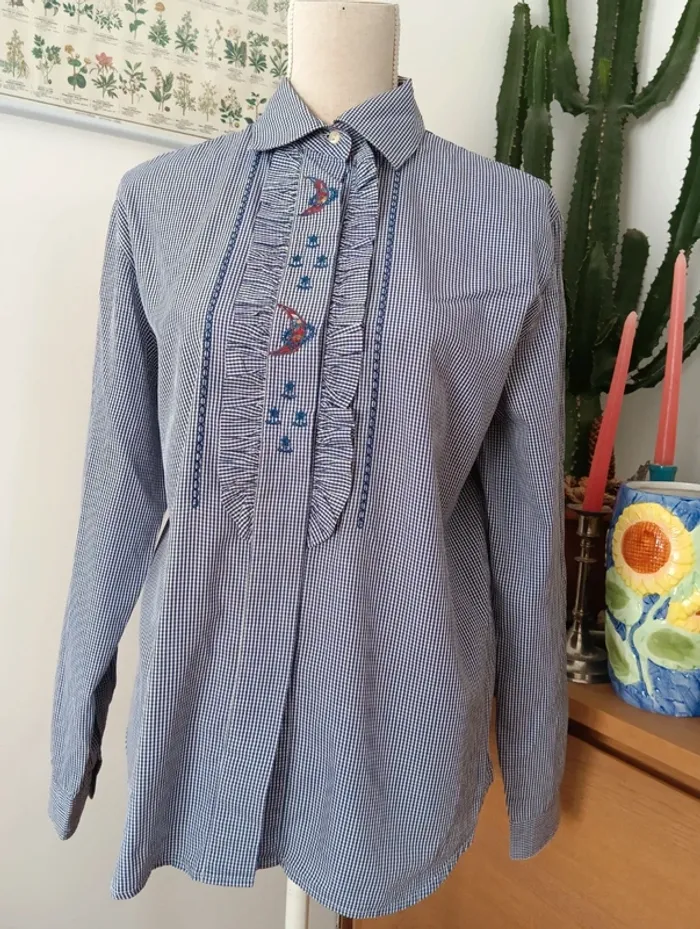 Chemise vintage vichy manches longues