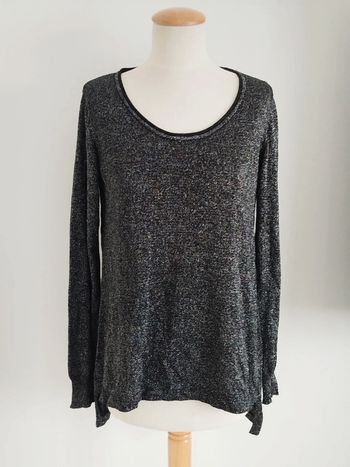 Blouse manches longues noir et argenté taille 42/44