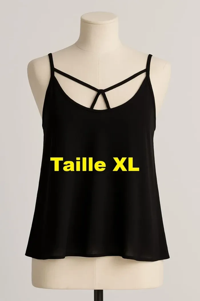 Débardeur voile non transparent noir Taille XL