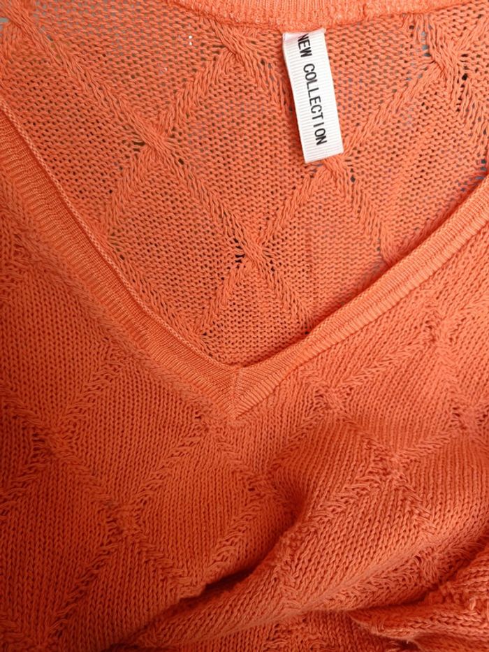Pull col V orange - photo numéro 2
