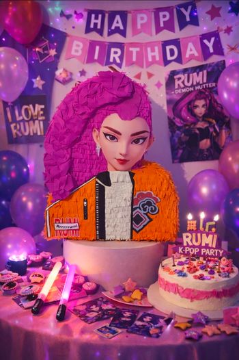 Piñatas K-pop anniversaire Rumi 