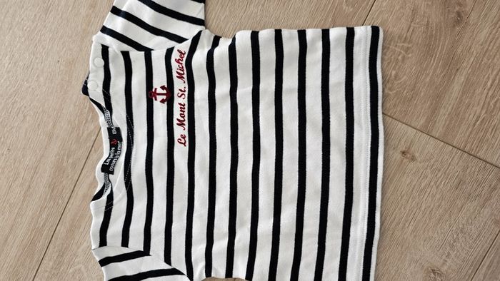 T shirt manche longue marinière marin 18 mois - photo numéro 2