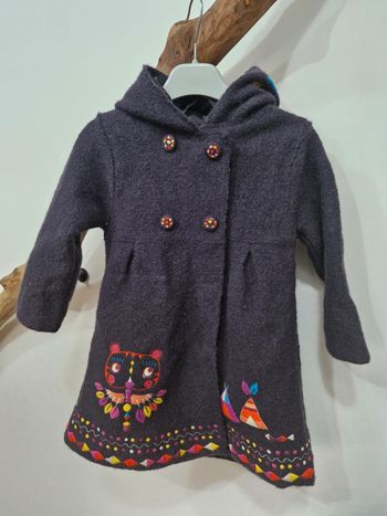 Manteau laine brodé