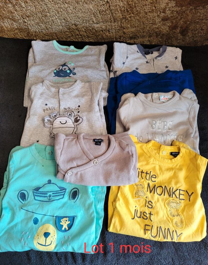 Lot pyjamas fin 1 mois