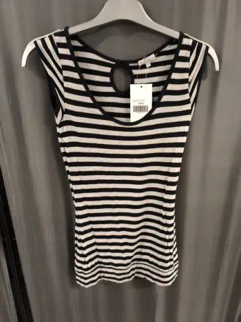 121163 t-shirt manches court noir gris femme 34 in extenso