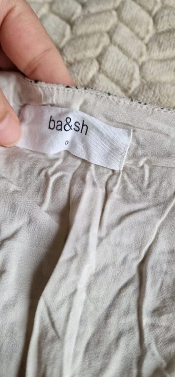 Robe en soie courte et manches longues Ba&sh modèle Dolly gris clair taille XS ou 34 - photo numéro 4