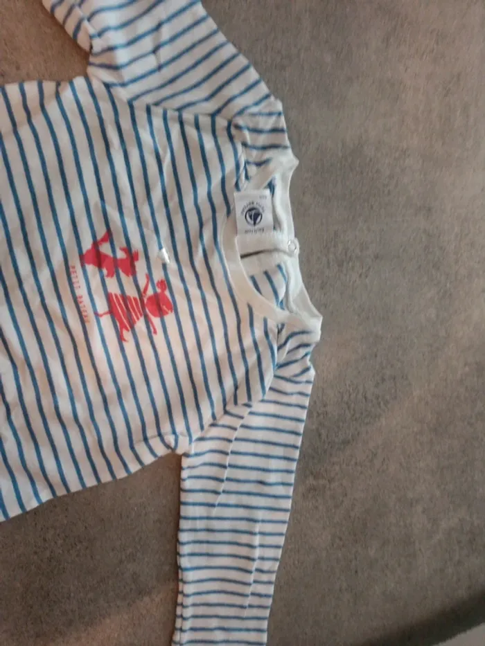 Tee shirt petit bateau rayé 67cm - photo numéro 2
