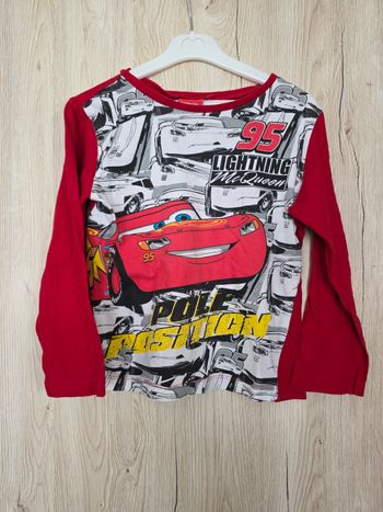 TEE-SHIRT MANCHE LONGUE DISNEY PIXAR THE CARS ROUGE TAILLE 6ANS