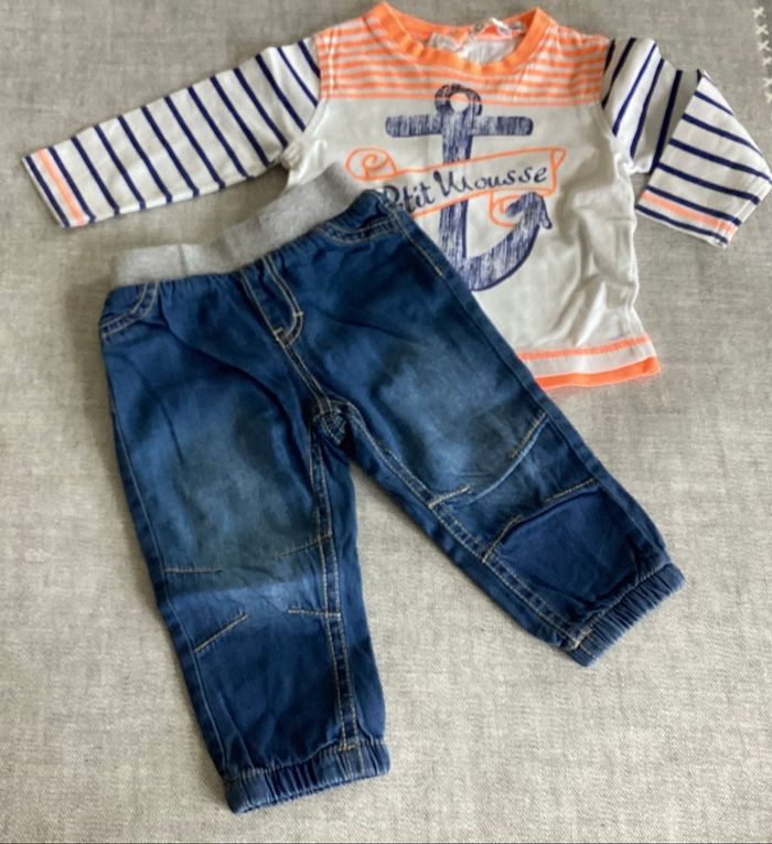 Jeans et tee-shirts m.longues 6 mois