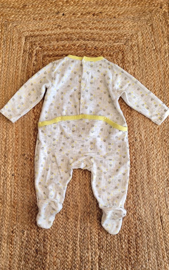 Joli Body Pyjama Dors-bien blanc et vert pomme Orchestra 6mois