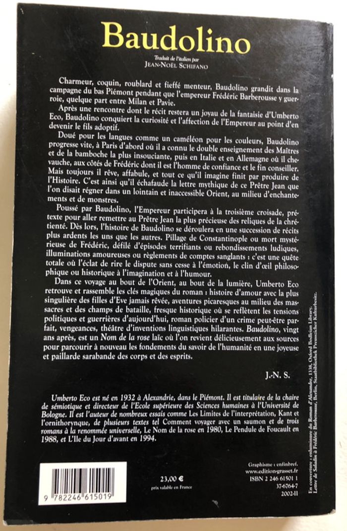 Livre Baudolino Umberto ECO - photo numéro 2