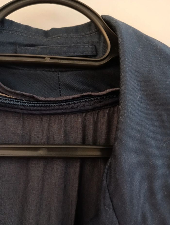 Trench long ceinturé bleu marine taille 48 - photo numéro 4