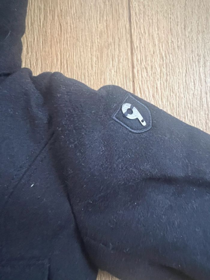 Manteau chaud fourrure fille okaidi bleu marine 3 ans très bon état - photo numéro 4