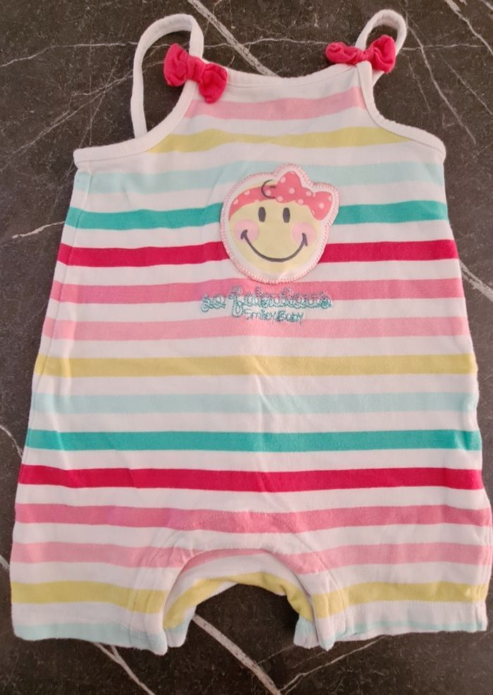 Combinaison barboteuse multicolore smiley emoji 6 mois